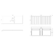 Rhea 1200mm Fluted Wall Hung Single Vanity